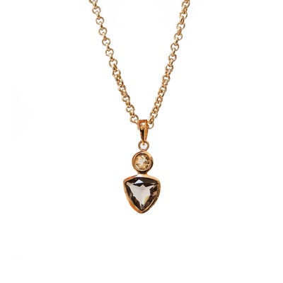 Smoky quartz triangular necklace by Mirabelle